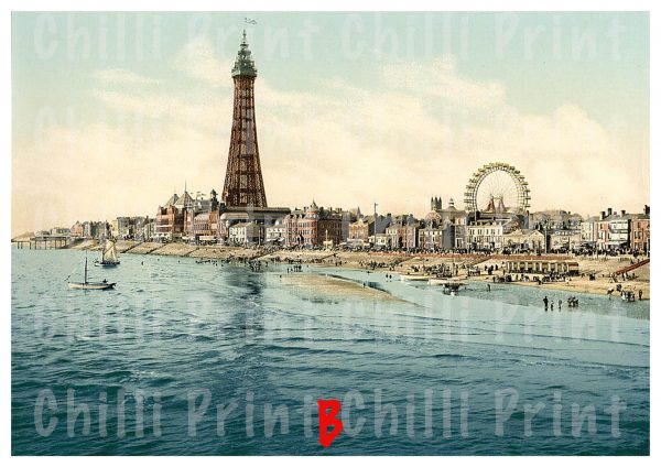 Print A3 17"x12" P1 Vintage 1890's Photochrom Photo North Pier Blackpool